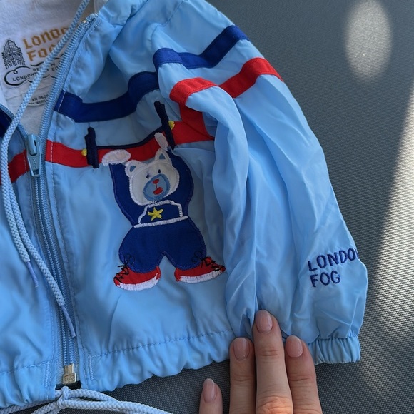 Vintage Toddler London Fog Jacket blue bear 12 months - Picture 3 of 6